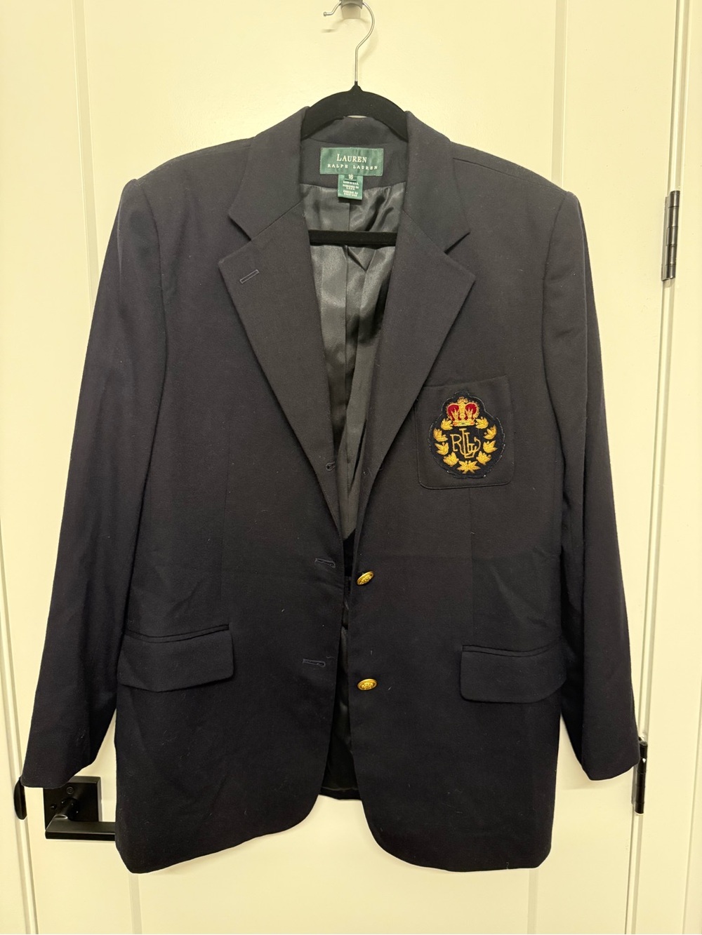 Ralph Lauren Dark Navy Crest Blazer with Gold Buttons